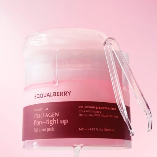 EQQUALBERRY - Collagen Pore-Tight Up Gel Toner Pads - Disques tonique gel collagène resserrant pores